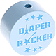 Perlina con motivo "diaper rocker" : azzurro bambino