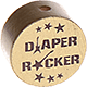 Perlina con motivo "diaper rocker" : oro