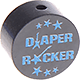Perlina con motivo "diaper rocker" : grigio - azzurra