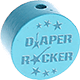 Perlina con motivo "diaper rocker" : turchese chiaro