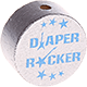 Perlina con motivo "diaper rocker" : argento