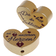 Perlina a forma di cuore con motivo "Du bist der Schlüssel.." : oro