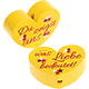 Perlina a forma di cuore con motivo "Du zeigst uns ... was Lieb" : giallo
