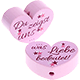 Perlina a forma di cuore con motivo "Du zeigst uns ... was Lieb" : rosa