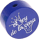 Motivperle "el rey de la casa" (Spanisch) : dunkelblau