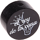 Motivperle "el rey de la casa" (Spanisch) : schwarz