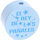 Motivperle "el rey de los panales" (Spanisch) : babyblau