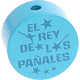 Motivperle "el rey de los panales" (Spanisch) : helltürkis