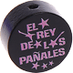 Motivperle "el rey de los panales" (Spanisch) : schwarz - babyrosa