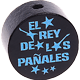 Motivperle "el rey de los panales" (Spanisch) : schwarz - skyblau