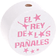 Motivperle "el rey de los panales" (Spanisch) : weiß - babyrosa