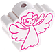 Motivperle Engel : weiß - dunkelpink