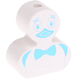 Perlina sagomata “Anatroccolo” : bianco - bambino blu