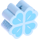 Motivperle Form Kleeblatt : babyblau