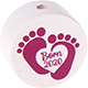 Perlina con motivo "Born 2020" : bianco - rosa scuro