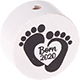 Perlina con motivo "Born 2020" : bianco - nero