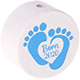Perlina con motivo "Born 2020" : bianco - azzurro cielo