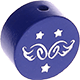 Perlina con motivo glitterato “Angioletto” : blu scuro