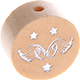 Perlina con motivo glitterato “Angioletto” : naturale