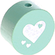 Perlina con motivo glitterato “Cuoricino” : menta