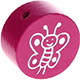 Perlina con motivo glitterato “Farfalla” : rosa scuro