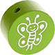 Perlina con motivo glitterato “Farfalla” : verde giallo