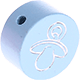 Perlina con motivo glitterato “Ciuccio” : azzurro bambino