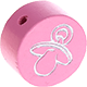 Perlina con motivo glitterato “Ciuccio” : rosa bambino
