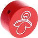Perlina con motivo glitterato “Ciuccio” : rosso