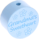 Perlina con motivo "grandma's sweetheart" : azzurro bambino