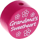Perlina con motivo "grandma's sweetheart" : rosa scuro