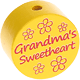 Perlina con motivo "grandma's sweetheart" : giallo