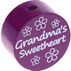 Perlina con motivo "grandma's sweetheart" : viola viola