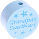 Perlina con motivo "grandpa's sweetheart" : azzurro bambino