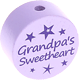 Perlina con motivo "grandpa's sweetheart" : lilla