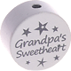 Perlina con motivo "grandpa's sweetheart" : grigio chiaro