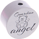 Perlina con motivo "guardian angel" : grigio chiaro