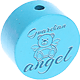 Perlina con motivo "guardian angel" : turchese chiaro