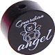 Perlina con motivo "guardian angel" : nero