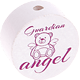 Perlina con motivo "guardian angel" : bianco - rosa scuro