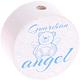 Perlina con motivo "guardian angel" : bianco - azzurro cielo
