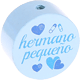 Motivperle "hermano pequeño" (Spanisch) : babyblau