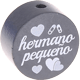 Motivperle "hermano pequeño" (Spanisch) : grau
