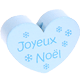 Motivperle Herz - "Joyeux Noël" (Französisch) : babyblau