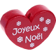 Motivperle Herz - "Joyeux Noël" (Französisch) : bordeauxrot