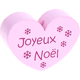 Motivperle Herz - "Joyeux Noël" (Französisch) : rosa