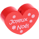 Motivperle Herz - "Joyeux Noël" (Französisch) : rot