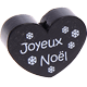 Motivperle Herz - "Joyeux Noël" (Französisch) : schwarz