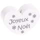 Motivperle Herz - "Joyeux Noël" (Französisch) : weiß