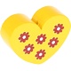 Perlina con motivo “Cuore con i fiori” : giallo